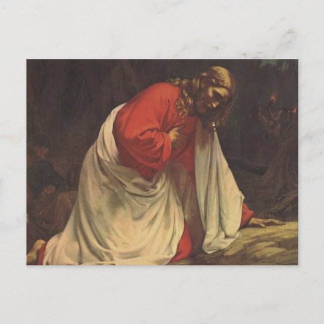 Vintage Religion Jesus Christ Garden of Gethsemane Postcard (Front)