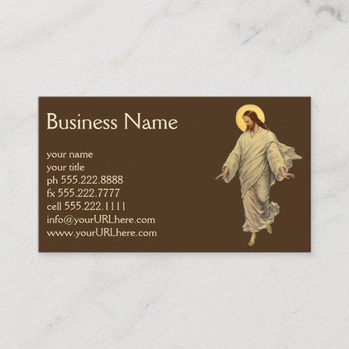Vintage Religion Jesus Christ is Walking on Water Business Card