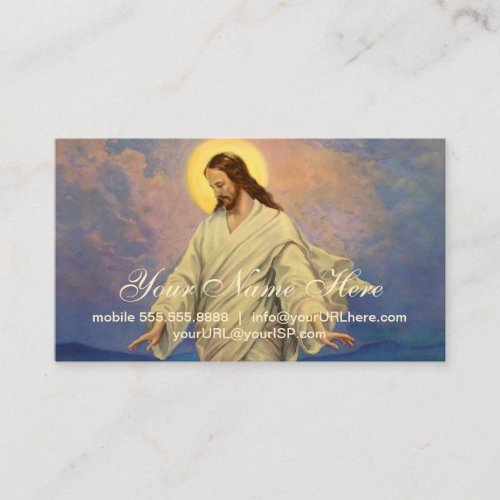 Vintage Religion Jesus Christ is Walking on Water Business Card