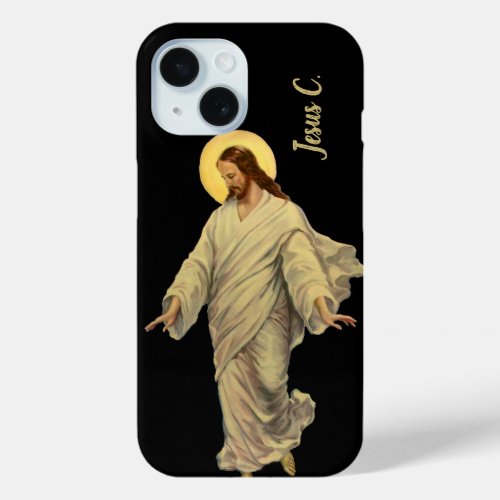 Vintage Religion Jesus Christ is Walking on Water iPhone 15 Case