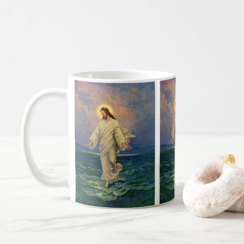 Vintage Religion Jesus Christ is Walking on Water Coffee Mug