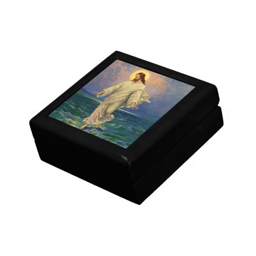 Vintage Religion Jesus Christ is Walking on Water Keepsake Box