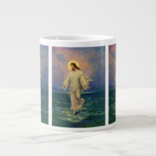 Vintage Religion, Jesus Christ is Walking on Water Large Coffee Mug