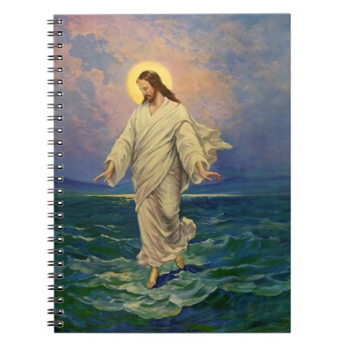 Vintage Religion Jesus Christ is Walking on Water Notebook