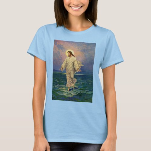 Vintage Religion Jesus Christ is Walking on Water T_Shirt