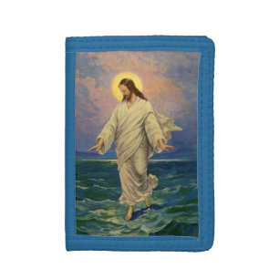 Vintage Religion, Jesus Christ is Walking on Water Tri-fold Wallet