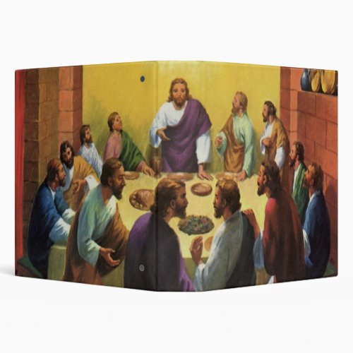 Vintage Religion Last Supper with Jesus Christ 3 Ring Binder