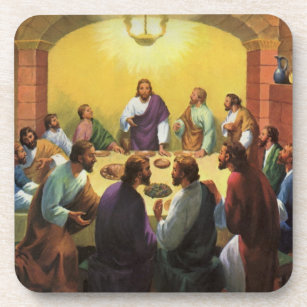 Vintage Religion, Last Supper with Jesus Christ Beverage Coaster