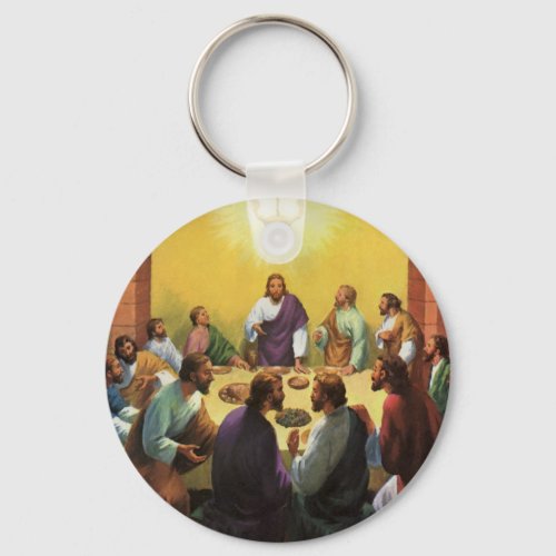 Vintage Religion Last Supper with Jesus Christ Keychain