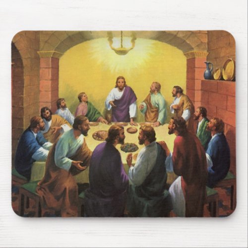 Vintage Religion Last Supper with Jesus Christ Mouse Pad