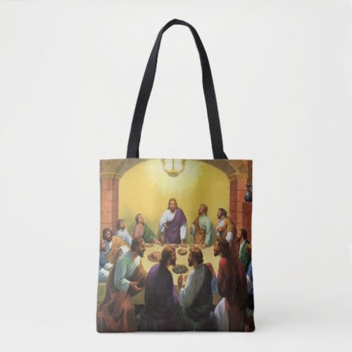 Vintage Religion Last Supper with Jesus Christ Tote Bag