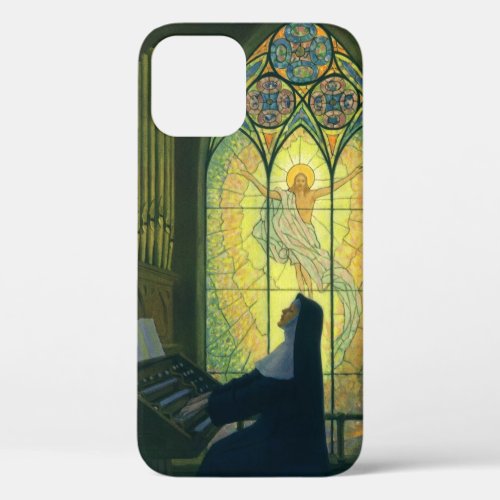 Vintage Religion Nun Playing an Organ in Church iPhone 12 Case