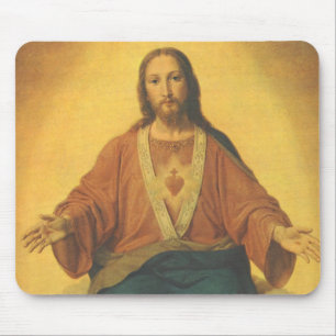 Vintage Religion, Sacred Heart of Jesus Christ Mouse Pad