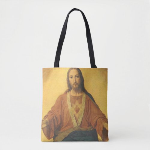 Vintage Religion Sacred Heart of Jesus Christ Tote Bag