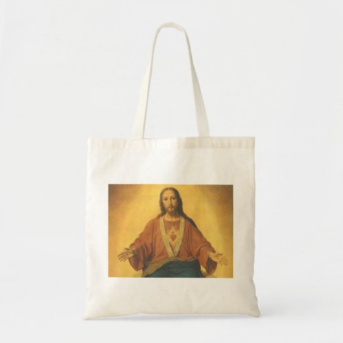 Vintage Religion Sacred Heart of Jesus Christ Tote Bag