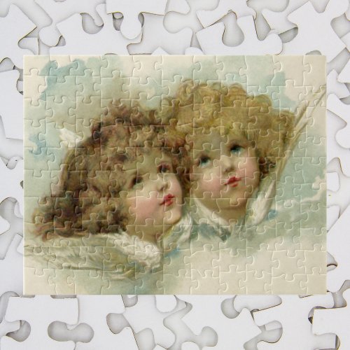 Vintage Religion Victorian Angels in the Clouds Jigsaw Puzzle