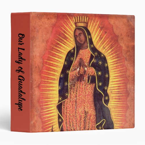 Vintage Religion Virgin Mary Our Lady of Guadalupe 3 Ring Binder