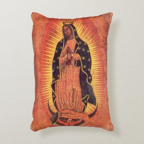 Vintage Religion Virgin Mary Our Lady of Guadalupe Accent Pillow