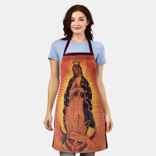 Vintage Religion Virgin Mary Our Lady of Guadalupe Apron