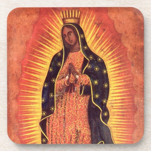 Vintage Religion Virgin Mary Our Lady of Guadalupe Drink Coaster