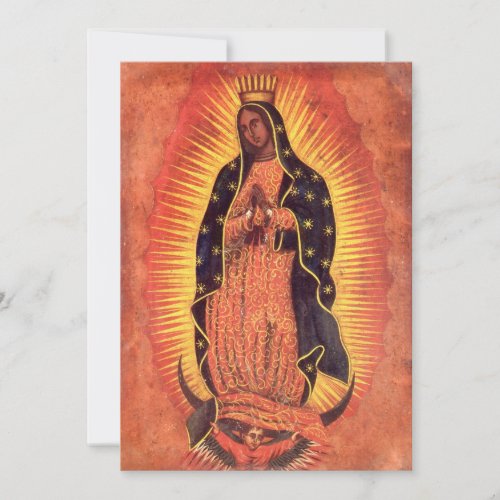 Vintage Religion Virgin Mary Our Lady of Guadalupe Invitation