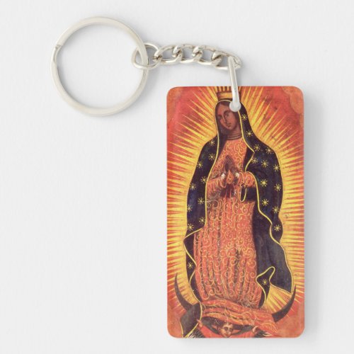 Vintage Religion Virgin Mary Our Lady of Guadalupe Keychain