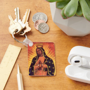 Vintage Religion Virgin Mary Our Lady of Guadalupe Keychain