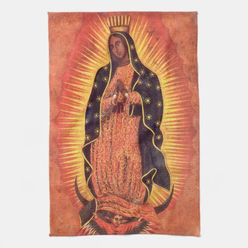 Vintage Religion Virgin Mary Our Lady of Guadalupe Kitchen Towel