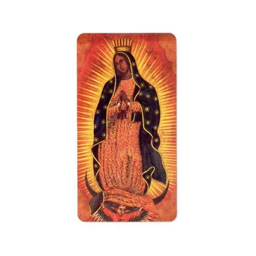 Vintage Religion Virgin Mary Our Lady of Guadalupe Label