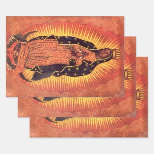 Vintage Religion Virgin Mary Our Lady of Guadalupe Wrapping Paper Sheets