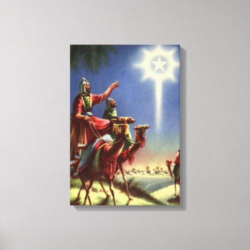 Vintage Religion Wise Men with Star of Bethlehem Canvas Print