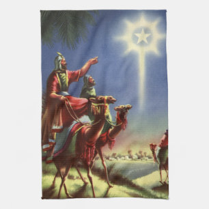Vintage Religion, Wise Men with Star of Bethlehem Kitchen Towel