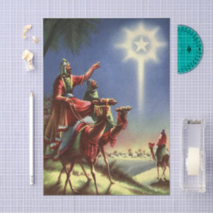 Vintage Religion, Wise Men with Star of Bethlehem Tissue Paper