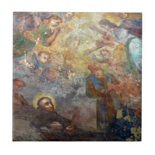Vintage Religious Art Print Ceramic Tile
