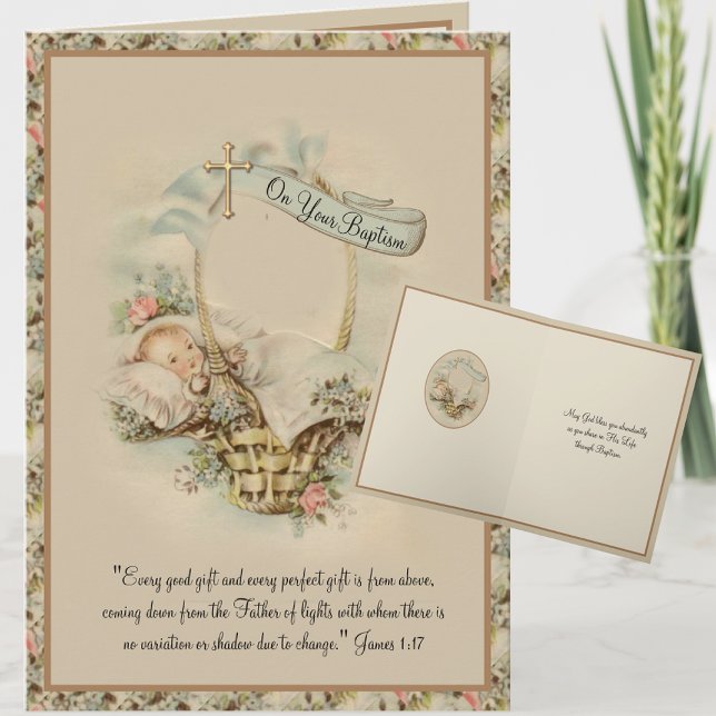 Vintage religious baptismal boy or girl card (Creator Uploaded)