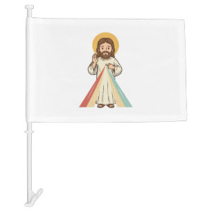Vintage Religious Blessing Vector Shirt Design_1 Car Flag