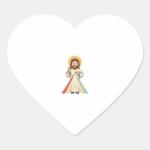 Vintage Religious Blessing Vector Shirt Design_1 Heart Sticker
