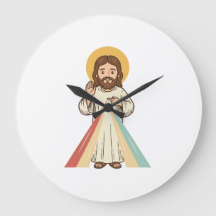 Vintage Religious Blessing Vector Shirt Design_1 Large Clock
