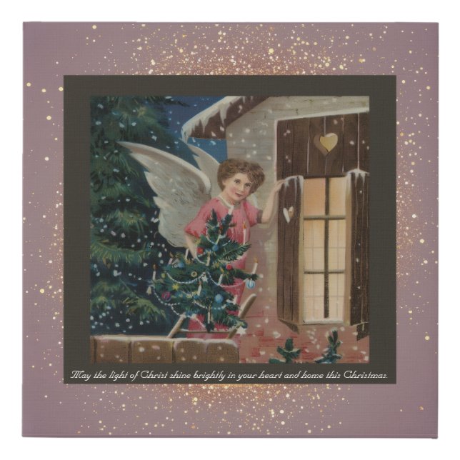 Vintage Religious Christmas Canvas Wall Art (Front)