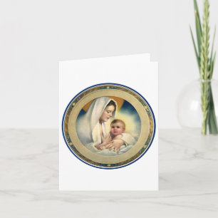 Vintage Religious Christmas, Madonna and Child Holiday Card