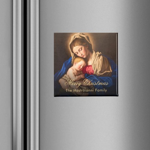 Vintage Religious Christmas Madonna  Child Magnet