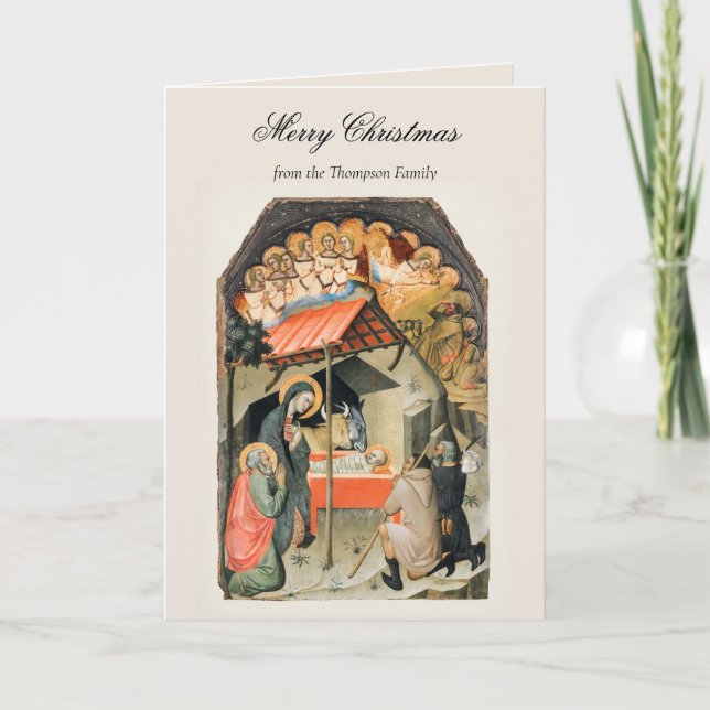Vintage Religious Christmas Nativity Christian Card (Front)