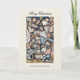 Vintage Religious Christmas Nativity Christian Joy Card