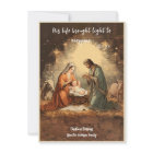 Vintage Religious Christmas Nativity Holly Family