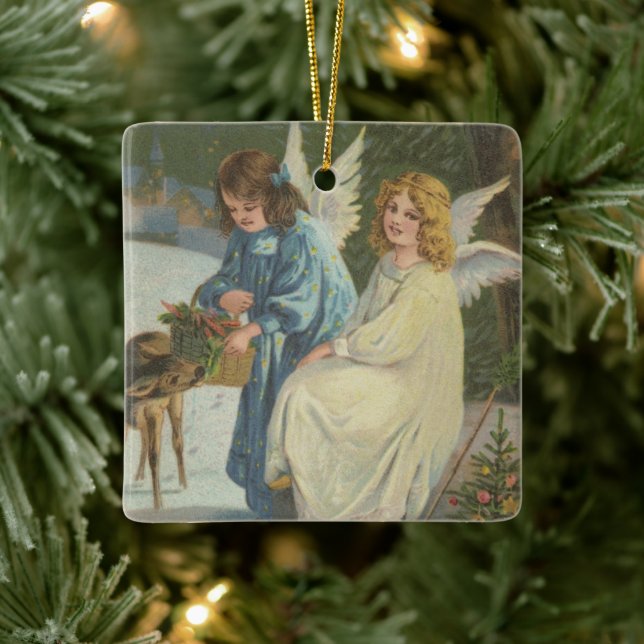 Vintage Religious Christmas Ornament with wishes (Tree)