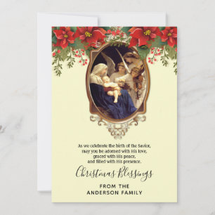 Vintage Religious Christmas Virgin Mary Jesus Hol Holiday Card