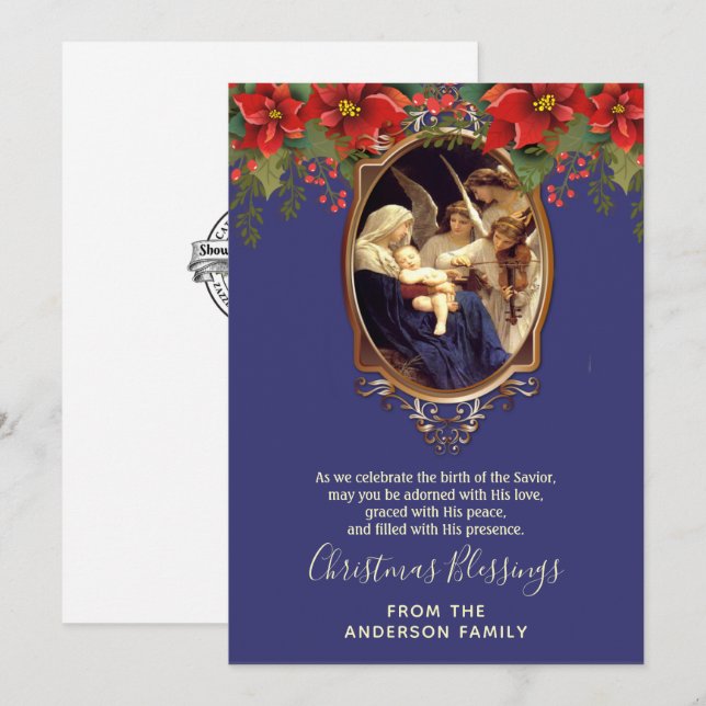 Vintage Religious Christmas Virgin Mary Jesus  Holiday Card (Front/Back)
