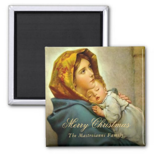 Vintage Religious Christmas Virgin Mary  Jesus  Magnet