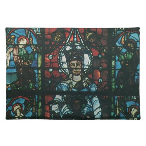 Vintage Religious Church Stained Glass Window Cloth Placemat