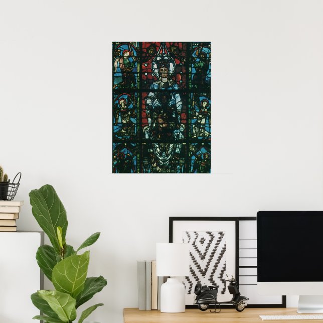 Vintage Religious Church Stained Glass Window Poster (Home Office)